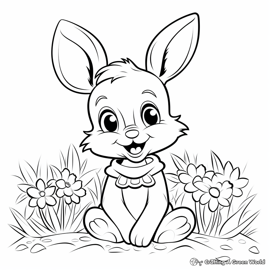 Happy Easter Bunny Coloring Pages 4