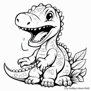 Happy Herbivorous Dinosaurs Coloring Pages 3
