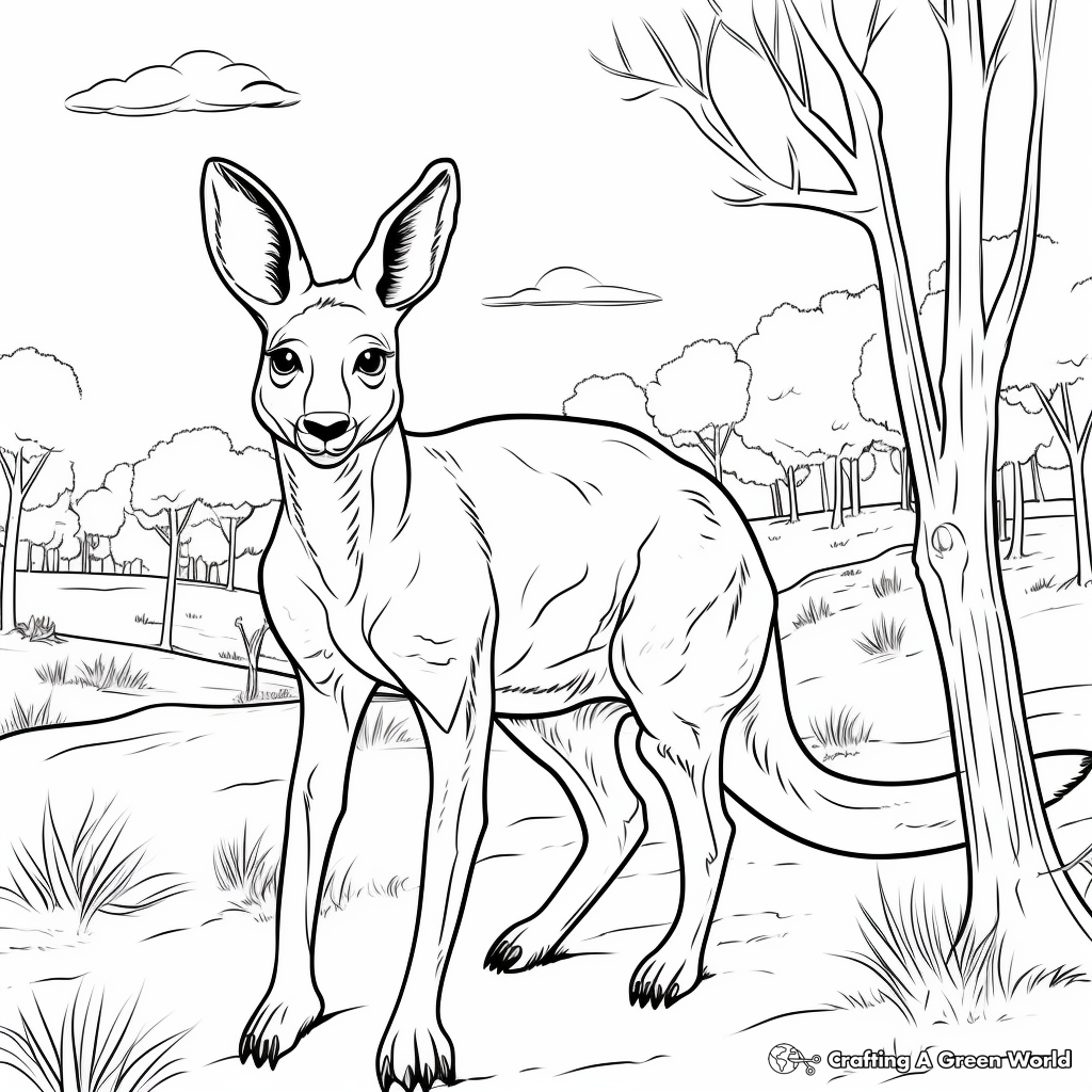 Happy Hopping Kangaroo Coloring Pages 3