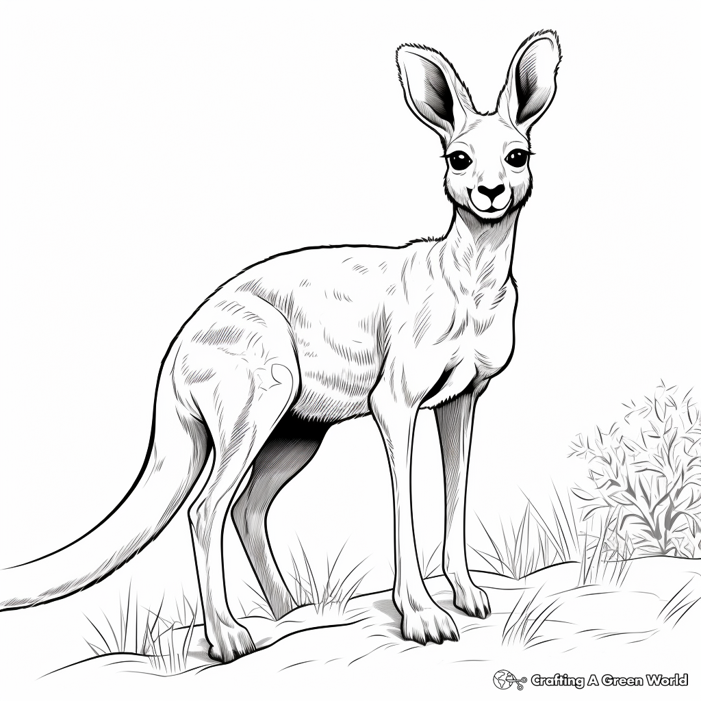 Happy Hopping Kangaroo Coloring Pages 4