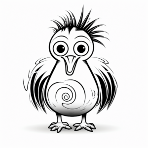 Happy Kiwi Bird Coloring Pages for Creative Play 1