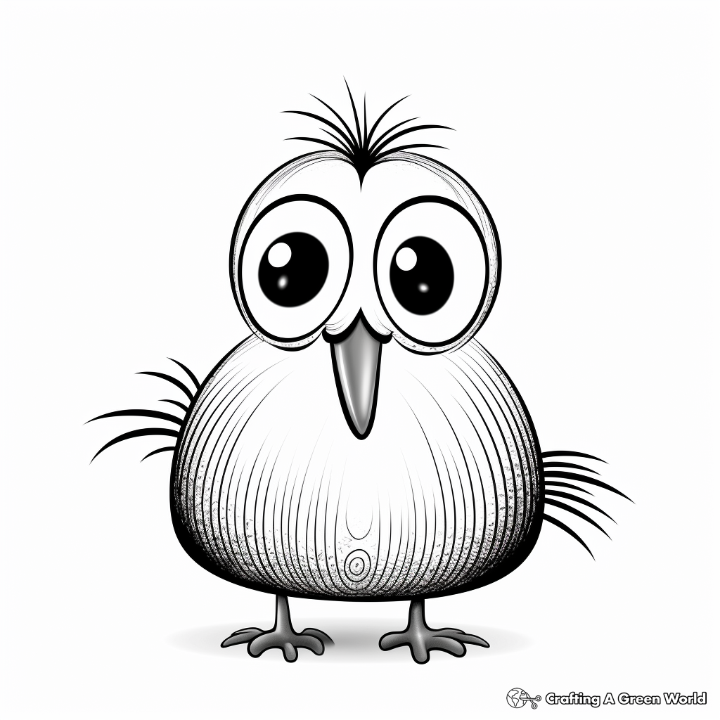 Happy Kiwi Bird Coloring Pages for Creative Play 2