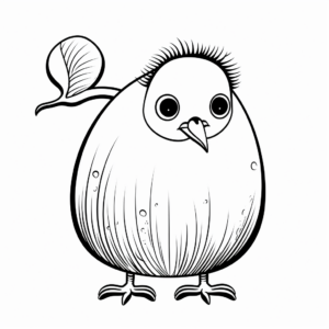 Happy Kiwi Bird Coloring Pages for Creative Play 4