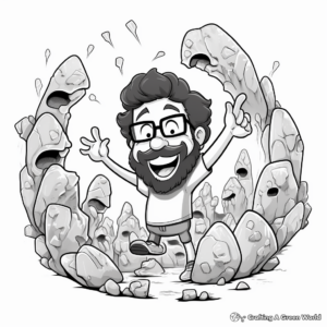 Happy Little Geodes: Bob Ross Inspired Coloring Pages 2