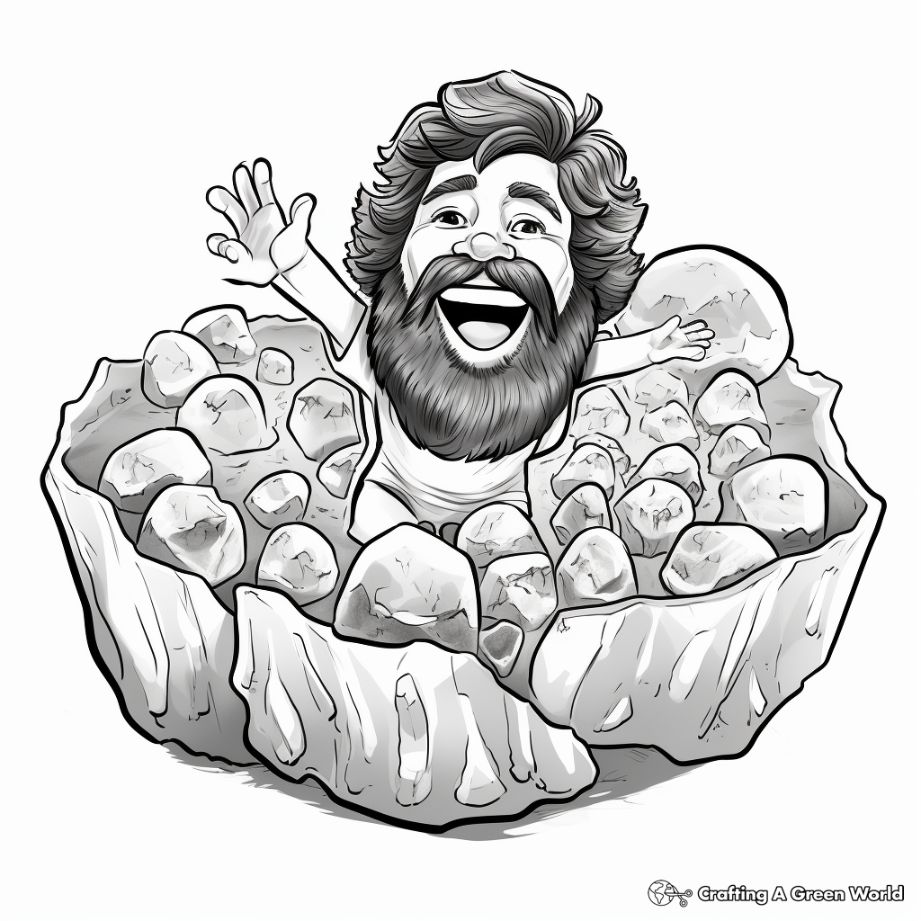 Happy Little Geodes: Bob Ross Inspired Coloring Pages 4