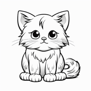 Hard Ragdoll Cat Coloring Pages 4