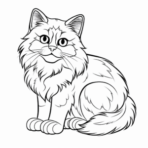 Hard Siberian Cat Coloring Pages 1