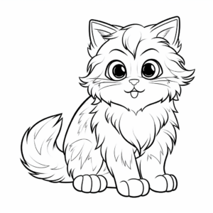 Hard Siberian Cat Coloring Pages 2