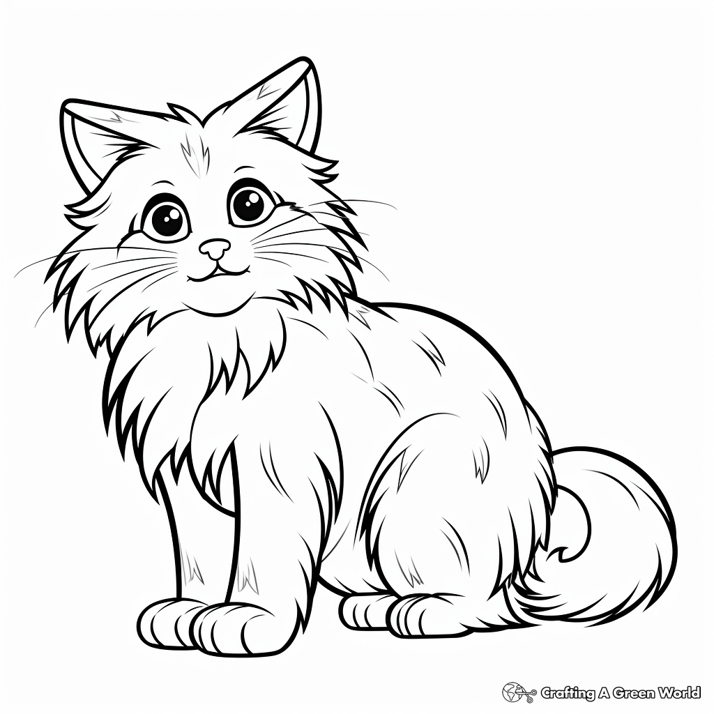 Hard Siberian Cat Coloring Pages 3