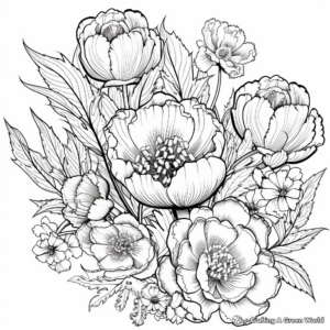 Hard Tulip Coloring Pages with Complex Details 4