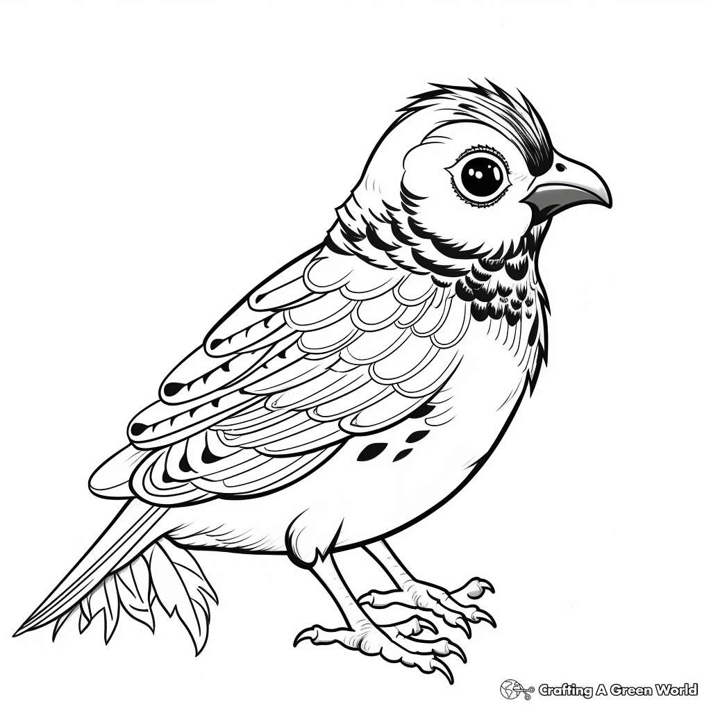 Harlequin Quail Coloring Pages for Kids 3