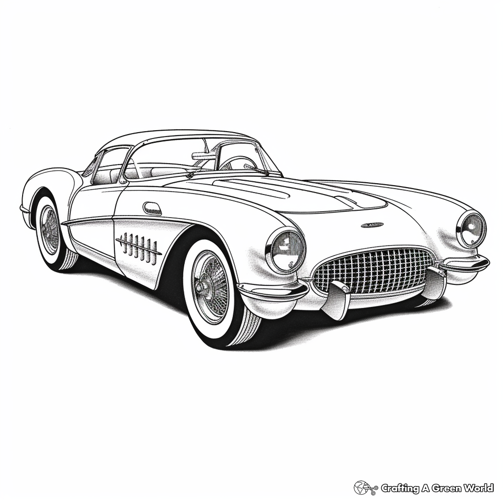 Harley Earl's Iconic Chevrolet Corvette Coloring Pages 4