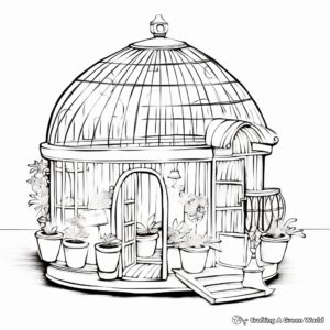 Harmonious Empty Bird Cage Coloring Pages 1