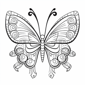 Harmonious Half Butterfly, Half Daisy Coloring Pages 1