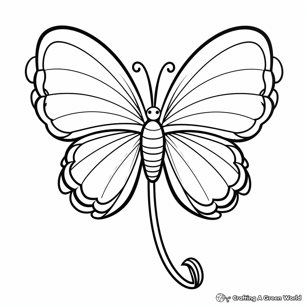 Harmonious Half Butterfly, Half Daisy Coloring Pages 4