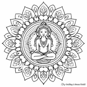 Harmony-Inducing Yoga Mandala Coloring Sheets 2