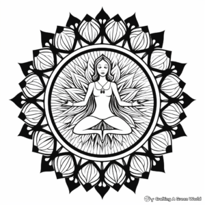 Harmony-Inducing Yoga Mandala Coloring Sheets 3