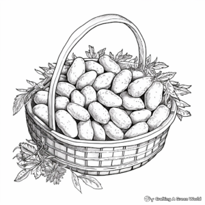 Harvested Pecans in a Basket Coloring Pages 1