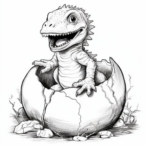 Hatching Baby T Rex: Dinosaur Nest Coloring Pages 2