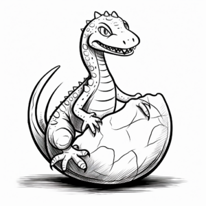Hatching Compsognathus Dinosaur Egg Coloring Pages 4