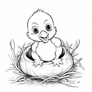 Hatching Duckling Coloring Pages for Kids 2