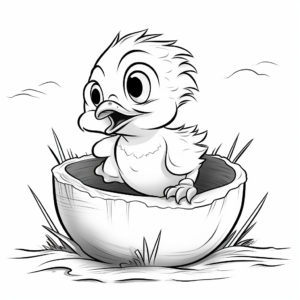 Hatching Duckling Coloring Pages for Kids 4