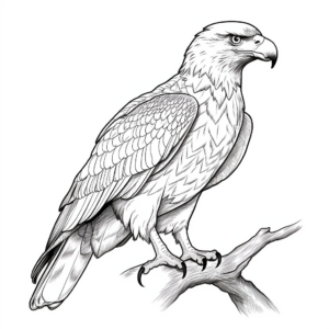 Hawk and Bald Eagle Coloring Pages 1