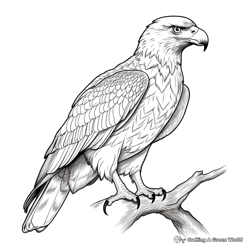Hawk and Bald Eagle Coloring Pages 1
