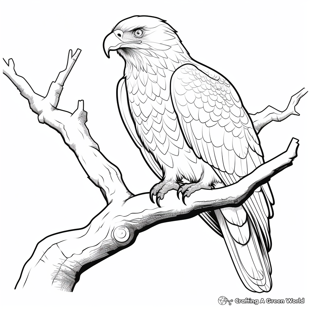 Hawk and Bald Eagle Coloring Pages 4