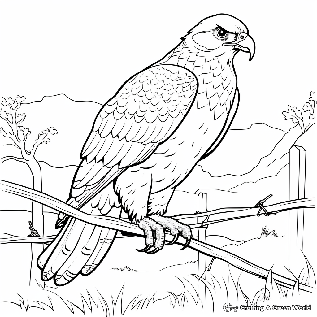 Hawk Hunting in the Wild Coloring Pages 3