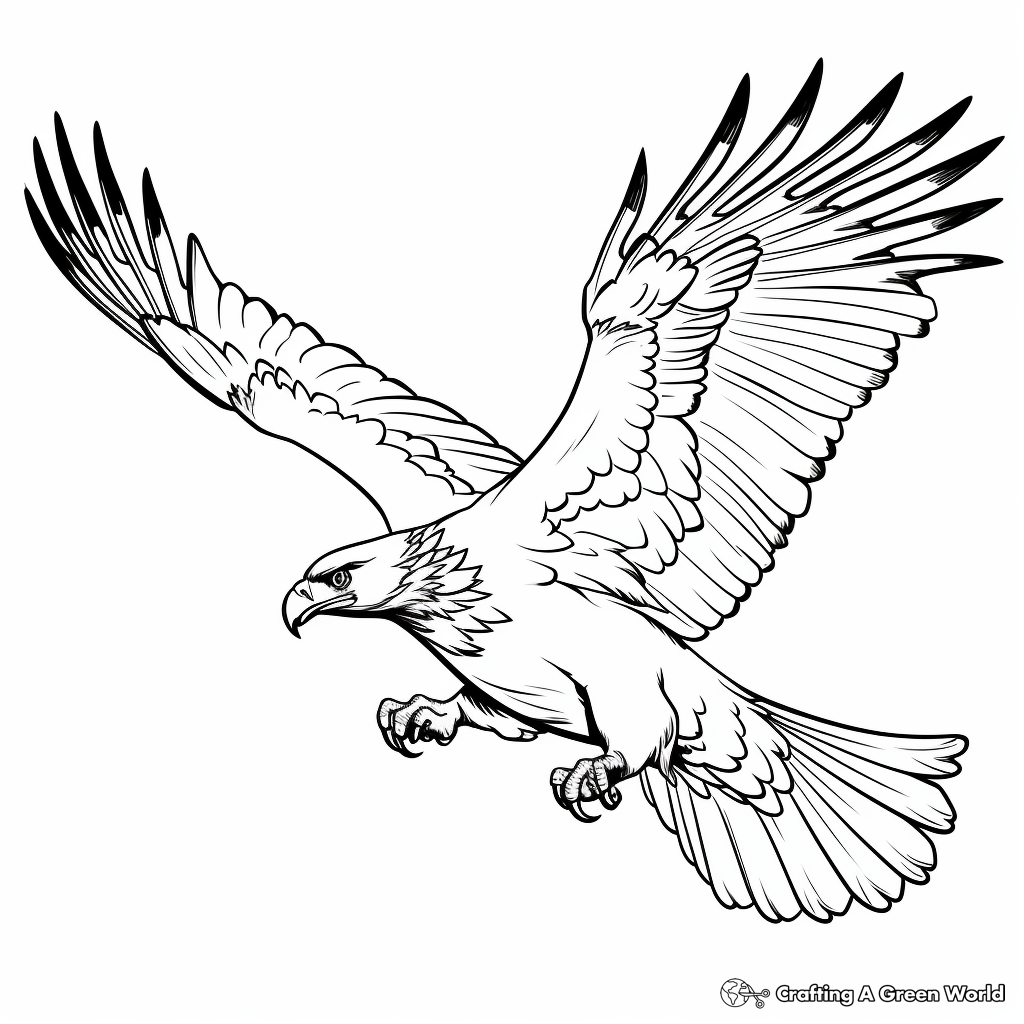 Hawk in Flight Coloring Pages 2