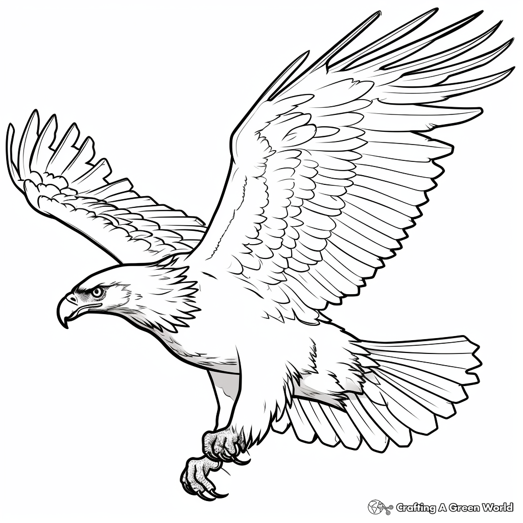 Hawk in Flight Coloring Pages 3