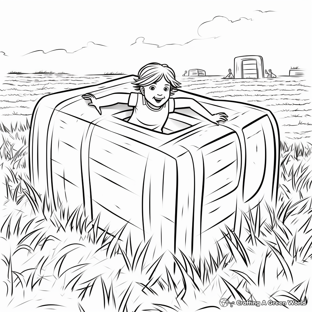 Hay Bale Maze Coloring Sheets for Adventurous Kids 1