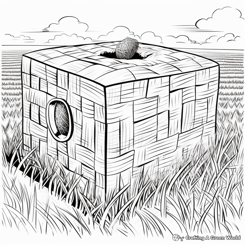 Hay Bale Maze Coloring Sheets for Adventurous Kids 3