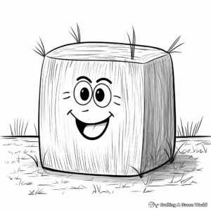 Hay Bale Stack Coloring Pages 1