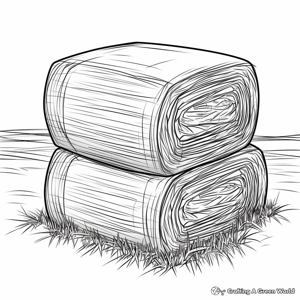 Hay Bale Stack Coloring Pages 2