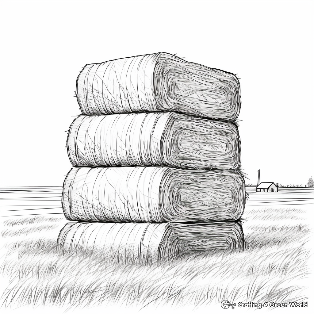 Hay Bale Stack Coloring Pages 3