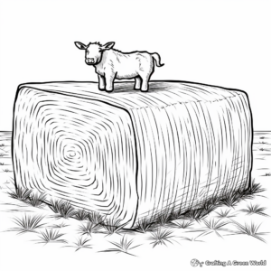 Hay Bale with Pumpkin Coloring Pages 3