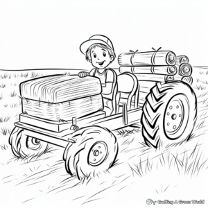 Hay Wagon Coloring Pages 2