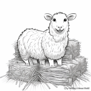 Haystack and Farm animals Coloring Pages 1