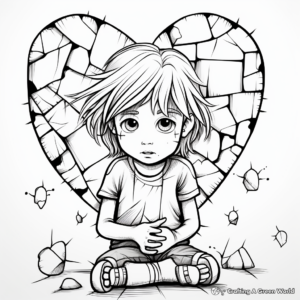 Healing Broken Heart Coloring Pages for Children 2