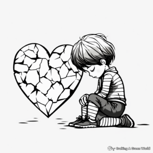 Healing Broken Heart Coloring Pages for Children 4