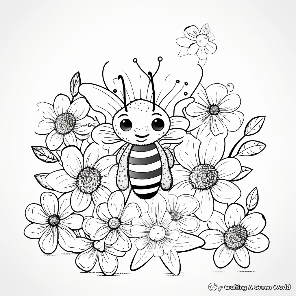 Healing Flowers and Bees Get Well Soon Coloring Pages 2