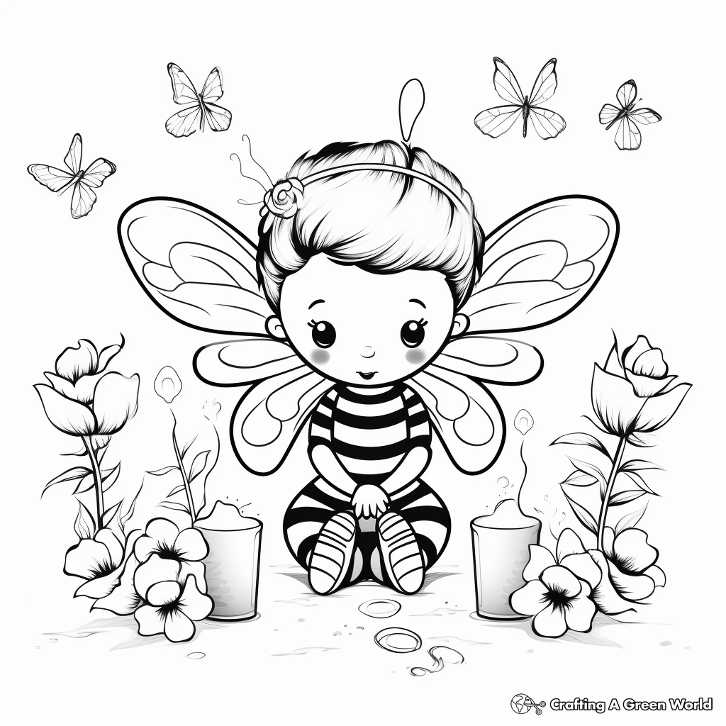Healing Flowers and Bees Get Well Soon Coloring Pages 3