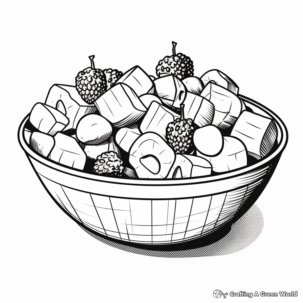 Healthy Fruit Salad Coloring Pages 1