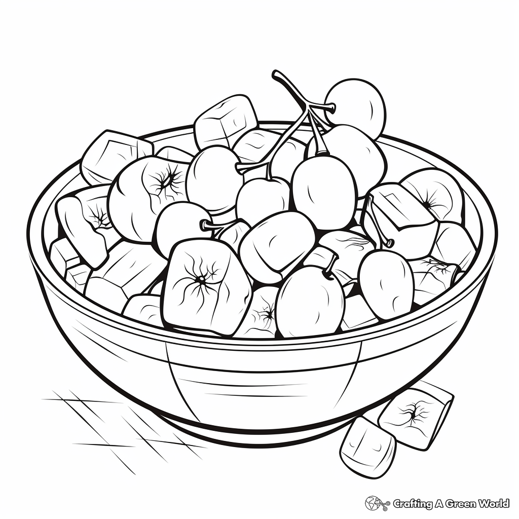 Healthy Fruit Salad Coloring Pages 2