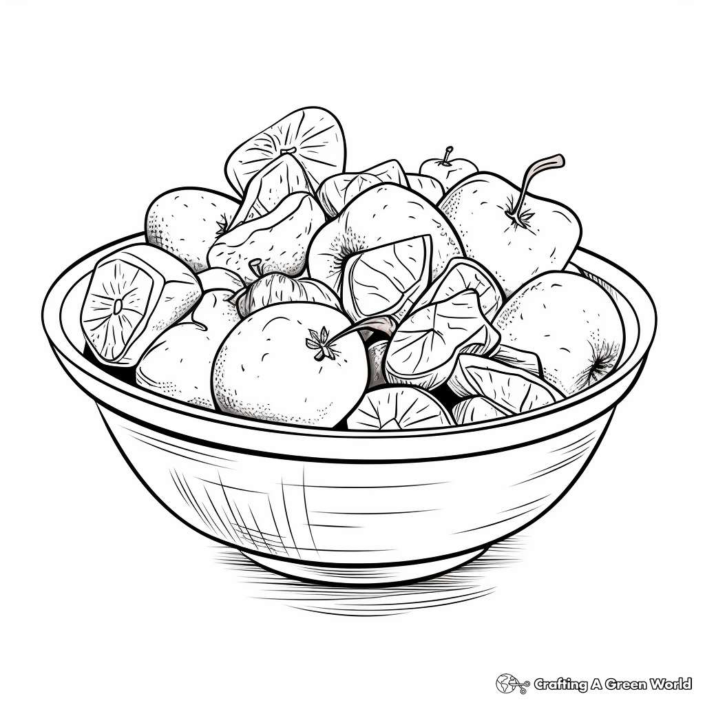 Healthy Fruit Salad Coloring Pages 4