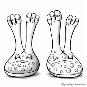 Healthy Toes and Unhealthy Toes Comparison Coloring Pages 2