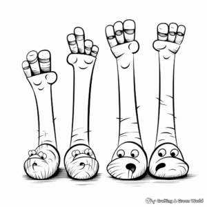 Healthy Toes and Unhealthy Toes Comparison Coloring Pages 3