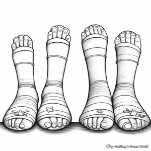 Healthy Toes and Unhealthy Toes Comparison Coloring Pages 4